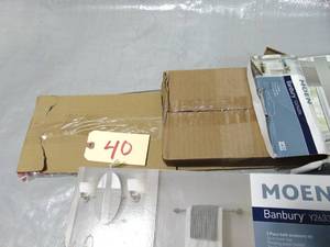 Moen Y2633BN Moen Y2694BN 6-Piece Bathroom Hardware Set Wall Mounted Brushed Towel Bar Toilet Paper Holder Unused