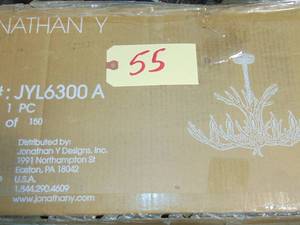 JONATHAN Y Lighting JYL6300A Eldora 5 Light 30W LED Antler - Brown Unused