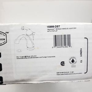 Delta 15999-DST Haywood Chrome One Handle Bathroom Faucet W Pop Up Drain Unused