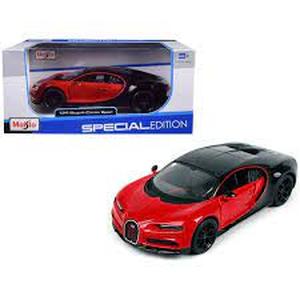 Maisto Bugatti Chiron Sport 16 Red and Black Special Edition 124 Diecast Model Car by Maisto