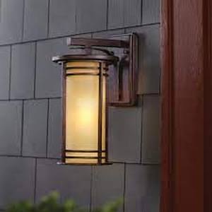 Home Decorators Collection 15 in. 1-Light Bronze Outdoor Wall Lantern Sconce with Amber Glass