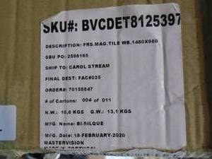 Mastervision Magnetic Dry Erase Tile Board, 29.5x45, White (BVCDET8025397)