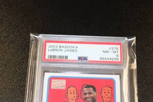 lot 2 image: 2003-04 Bazooka Variation LeBron James #276 PSA 8 Rookie Card