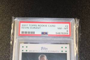 lot 3 image: 2007-08 Topps Kevin Durant #2 PSA Rookie Card