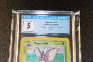 lot 9 image: 1999 Pokemon Jungle Unlimited Venomoth Holo #1364 CGC 5