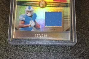 lot 27 image: 2020 Gold Standard Newly Minted Dual Jersey Relic DAndre Swift  Clyde Edward Helaire Rookie Card 27249  Only 249 Exist