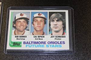 lot 41 image: 1982 Topps Traded & Fleer Cal Ripken Jr Rookie Card Lot  2 Rookie Cards