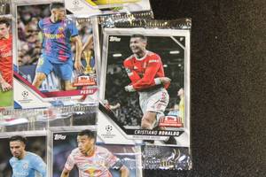 lot 56 image: 2022 Topps International Trading Card Day Soccer Pack Lot  23 Packs