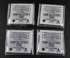 lot 70 image: 2022 Highland Mint NHL Commemorative Coin Lot 4500  Four Coins - Features Kirill Kaprizov