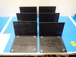 Lot contains 4 Lenovo X380 laptops and 2 Lenovo 370 laptops  the 370s are missing their styluses but all other parts and features should be included on the rest of the models  see spreadsheet photo for specs on each unit