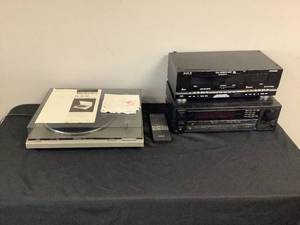 Turntable, Receiver and Cassette Player
