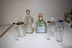 lot 32 image: Seven Glass Jars With Covers