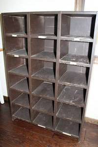 lot 40 image: Storage Cabinet With 18 Sections For Storage Of Items