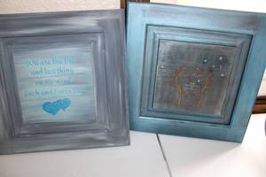 lot 97 image: Two Picture Frames With A Message In Each One