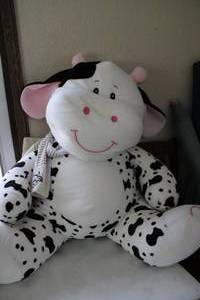 lot 128 image: Large Stuffed Plush Black & White Bull