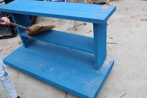 lot 132 image: Blue Shelf Bench Or Plant Stand