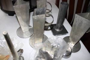 lot 134 image: Miscellaneous Candle Holders & Pourette Taper Molds With Instructions
