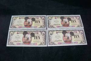 Uncirculated Sequential Mickey Mouse Disney Dollars