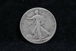 1945-D US Walking Liberty Silver Half Dollar Coin