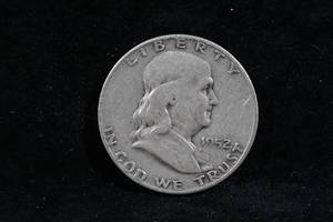 1952-D US Franklin Silver Half Dollar Coin