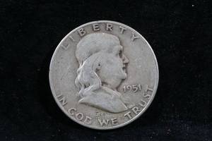 1951-S US Franklin Silver Half Dollar Coin