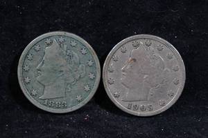 US Liberty Head Nickel Coins - 1883 - NO Cents, 1905-P