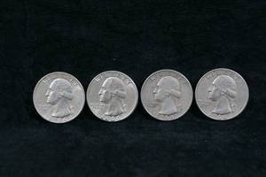 US Washington Quarter Silver Coins - 1964-D
