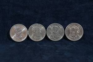 US $1 Presidential Coins - Harrison, Tyler, Polk, Taylor