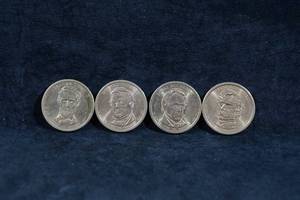 US $1 Presidential Coins - Lincoln, Fillmore, Buchanan, Pierce