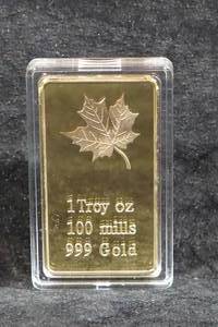Novelty Gold Plated Bar - 100 mills of .999 Gold