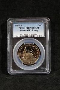 1986-S Statue of Liberty Commemorative Half Dollar Coin - PCGS PR 69 DCAM