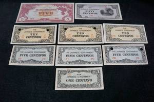 Japanese Government Philippines Occupation Currency plus $5 US Army Bill
