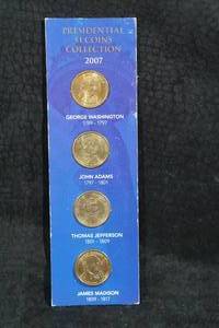 2007 US Presidential Dollar Coin Set - Washington, Adams, Jefferson, Madison