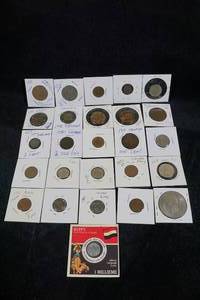 Assorted International Coins in Holders - Canada, Egypt, New Zealand