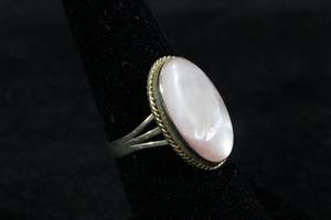 Ladies Sterling Silver Ring with Pink Stone