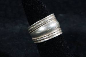 Ladies Sterling Silver Wide Band Ring