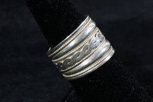 Ladies Sterling Silver Wide Band Ring