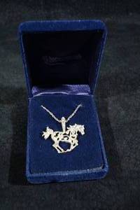 Montana Silversmiths Sterling Silver Horse Pendant with Chain - Gold Accents