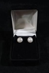 Sterling Silver Pearl Stud Earrings