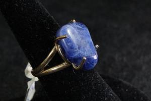 Ladies Sterling Silver Lapis Stone Ring