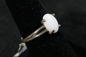 Ladies Sterling Silver Opal Ring