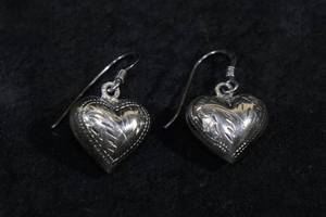 Sterling Silver Dangle Heart Earrings