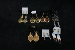 Assorted Dangle Earrings - Painted Wolf Feathers