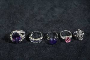 Assorted Rings - Silver Tone