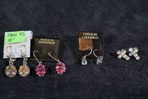 Assorted Earrings - Opal, Topaz, Cross