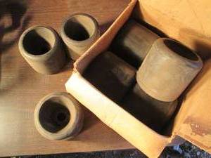 lot 155 image: 8 Heavy duty rubber wheels, possibl...