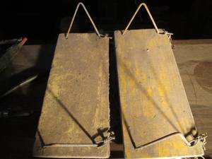 lot 176 image: 2 vintage wooden swings on chains...