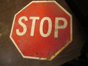lot 209 image: Stop sign 1818,...