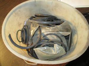 lot 225 image: Pail of large O-rings...