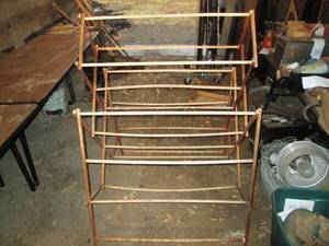 lot 326 image: Collapsible wood clothes drying rac...